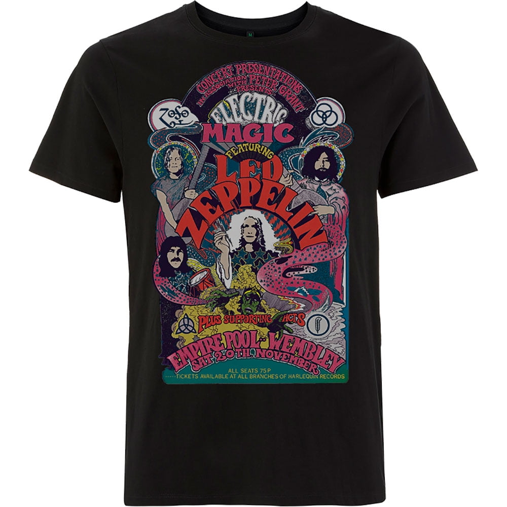 Men's Led Zeppelin Full Colour Electric Magic Slim Fit T-shirt X-Large Black