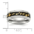 thumbnail image 2 of Titanium Polished With Black and Gold Foil Inlay 8mm Band Size 7.5 Ring for Women and Men, 2 of 2