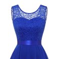 thumbnail image 6 of Female Floral Lace Chiffon Dress Bridesmaid Dress Cocktail Dresses Mid-length Prom Party Dresses with Waist Tied, 6 of 9