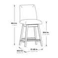 thumbnail image 3 of Finley 30" Swivel Barstool 2-Pack in Parchment Beige Fabric, 3 of 9