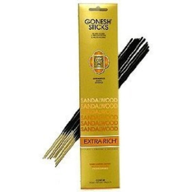 Gonesh Incense Sticks Extra Rich Collection Sandalwood 5 Packs (100