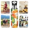 thumbnail image 7 of Yayeee 20oz Insulated Water Bottle Double Wall Stainless Steel with Flip Straw Lid, Beige Leaves, 7 of 7