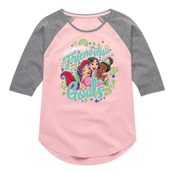 Disney Princess - Ultimate Friendship Goals - Toddler And Youth Girls Raglan Graphic T-Shirt