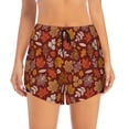thumbnail image 2 of Hirioo Autumn Warm Tone Maple Leaf for Women's Double Layer Athletic Shorts High-Performance Gym Shorts with Inner Pocket, Elastic Waistband-, 2 of 7