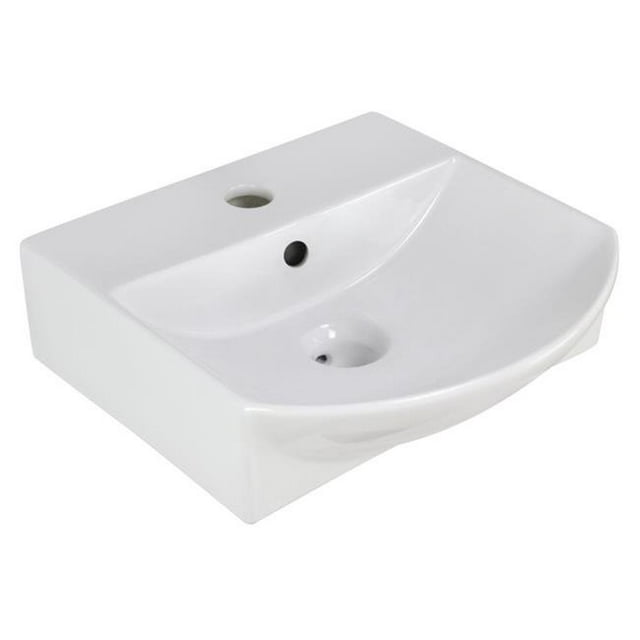 American Imaginations AI-20281 13,75 in. Mur Rectangle Monter Récipient Blanc pour 1 Trou Centre de Forage
