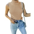 thumbnail image 2 of Yesfashion Women's Cap Sleeve Sweater Vest Mock Neck Knit Pullover Tank Shirt 2025 Spring Summer Sleeveless Cute Top, 2 of 4