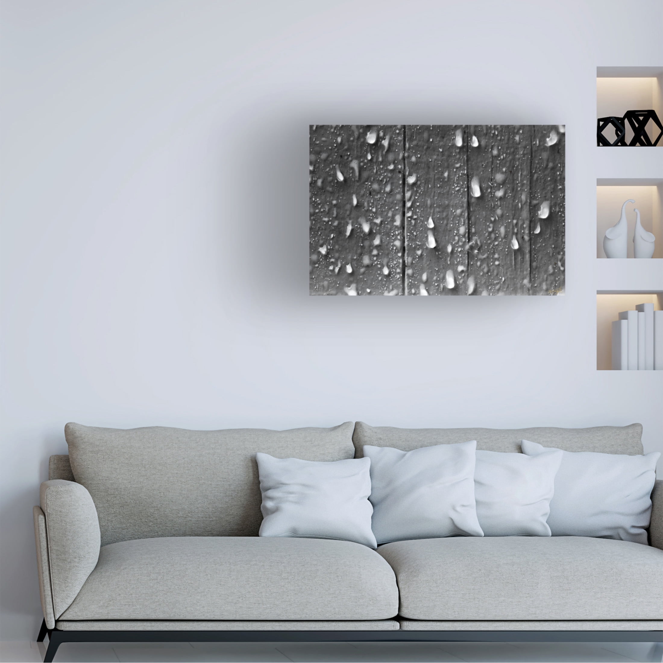 Canvas Wall Art - Life BeautifuLEE 'Drops on Wood' Wall Art for Living Room, Bedroom, or Office Décor by Trademark Fine Art - 32 x 22 Inches