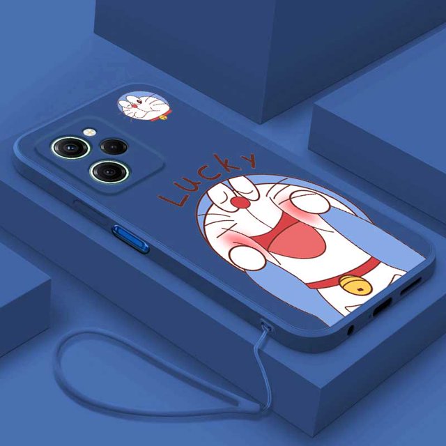 realme 10T 10 Pro + Plus 5G Coca-Cola Edition C55 Funda Con Estilo De Silicona De Goma Lucky Doraemon Líquida Con Correa