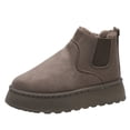 thumbnail image 1 of Botas de nieve para mujer, cálidas, sin cordones, de invierno, de talla grande, con forro polar grueso y acolchado de algodón, 1 of 5