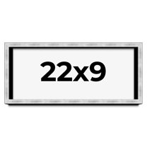 22x9 Frame Brushed Silver Solid Wood Picture Frame | 0.75 Inch Moulding Width | Rabbet Depth 0.75