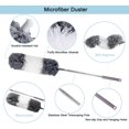 thumbnail image 2 of 5PCS Microfiber Duster, Long Feather Dusters with 30'' to 100" Telescoping Pole, 4 Replacement Head High Ceiling Fan Duster Cleaning Kit Reusable, Bendable Cobweb Brush for Blinds, Furniture, Car, Gap, 2 of 7