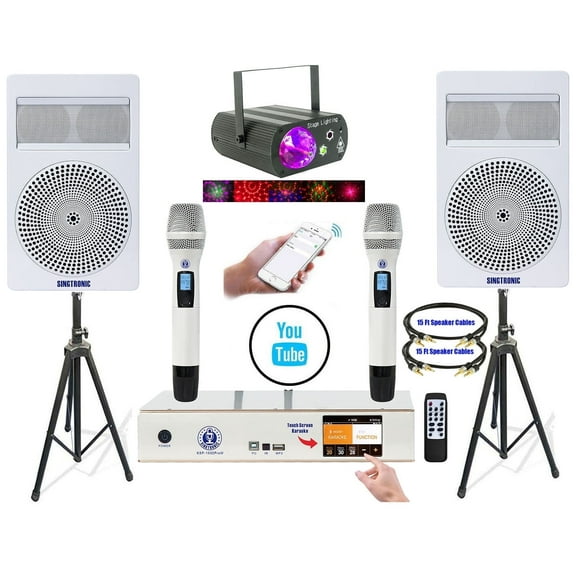 Singtronic Professional 2000W Complete Karaoke Machine System Package with Free Unlimited YouTube Songs, Built-in USB, Optical / Coax & Bluetooth Function