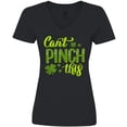 thumbnail image 3 of Inktastic St. Patrick's Day Can't Pinch This Hand Lettering Women's V-Neck T-Shirt, 3 of 5