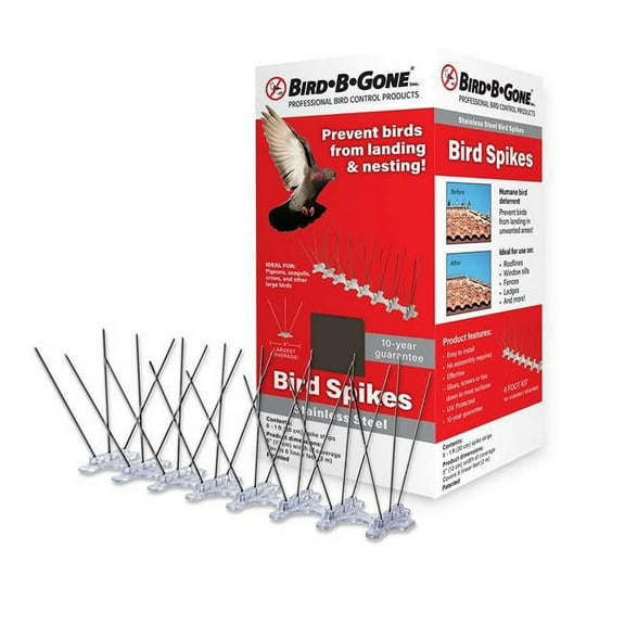 Bird B Gone  5in - 20ft. Stainless Steel  Bird Spikes