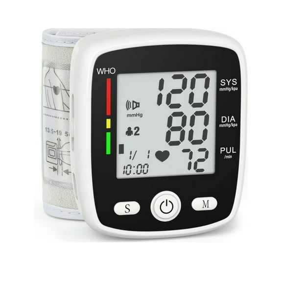 SUWU Blood Pressure Monitor Digital Wrist BP Machine Automatic BP Cuff with 2 Users 180 Memory Voice Large LCD Display Adjustable Cuff USB Charging Carrying Case, Black