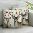 thumbnail image 3 of Leisuo Christmas Flower Throw Pillow Cover Reindeer Pillow Covers white, 3 of 5