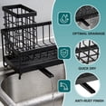thumbnail image 2 of Behome Sponge Holder for Kitchen Sink, Sink Caddy Organizer with Brush Holder and Removable Drain Tray, Rustproof Kitchen Countertop Organizer for Sponge, Soap Dispenser Storage Accessories, Black, 2 of 6