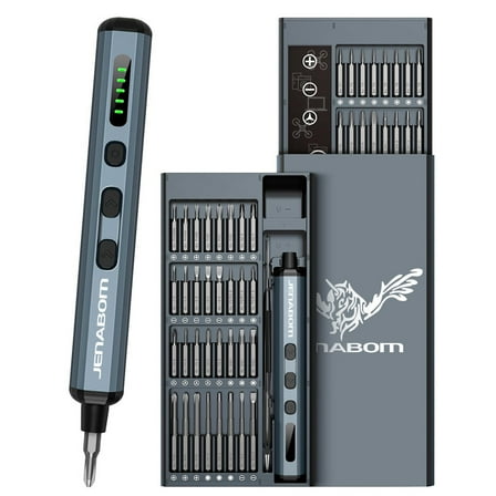 JENABOM Precision Electric Screwdriver Cordless Set Mini Power Screwdriver 68-in-1 Kit with 5 Torque, LED Light, Repair Tool Kit for Phone Computer