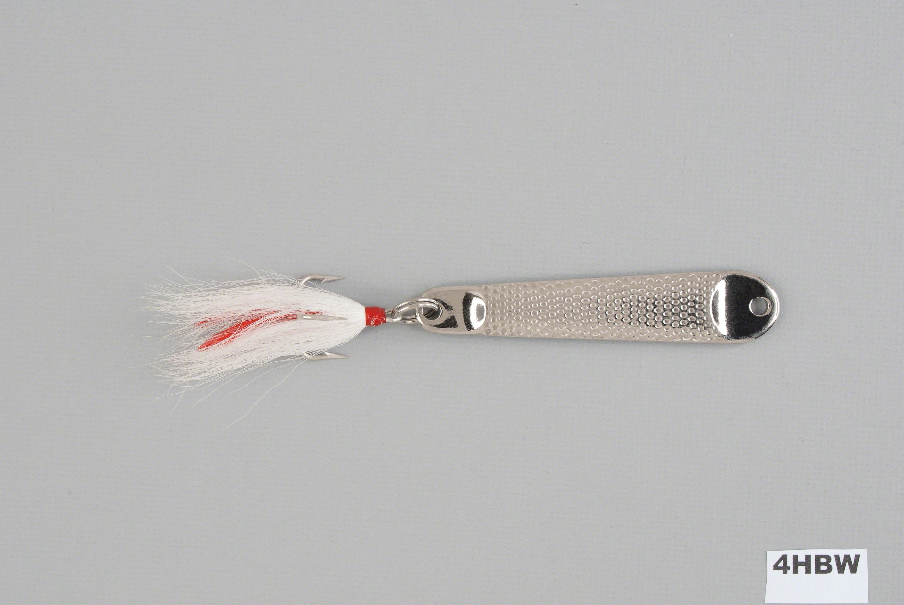 Hopkins 4HBW No= Eql Hammered Spoon With Bucktail Treble Hook 4 1/2" 3