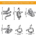 thumbnail image 2 of Anillo de hebilla de tejido ajustable de 4 piezas, accesorio de tejido, anillo de metal con forma de pavo real para dedo abierto, guía de hilo de 2 tamaños, anillo para dedo, dedal para tejer, 2 of 5