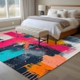 thumbnail image 4 of 6'x9' Area Rugs, Pink Orange Black Indoor Outdoor Area Rug for Living Room Bedroom, Modern Oil Painting Contemporary Washable Bathroom Rugs Kitchen Floor Carpet Mats Home Decor Aesthetic, 4 of 8