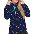 thumbnail image 5 of Yiaed Space Galaxy Print Womens Casual Hoodies Crew Neck Long Sleeve Sweatshirts With Pocket Pullover Tops Women's Hooded Sweatshirt-XX-Large, 5 of 5