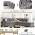 thumbnail image 5 of 90'' Modular Sectional Sleeper Sofa with Pull Out Bed, Convertible L Shaped Sectional Couch with Ottoman, USB Ports & Cup Holders, Modern Storage Pull Out Couch for Living Room, Grey, 5 of 9