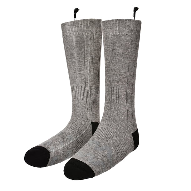 Productos de invierno Par de calcetines de calefacción eléctrica Montar al aire libre Deportes de es Abanopi Sin batería/Gris