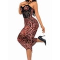 thumbnail image 3 of Women'S Mesh Corset Dress Sleeveless Satin Slit Dresses Party Cocktail Ruched Bodycon Dress Pink M, 3 of 9