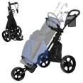 thumbnail image 3 of 3 Wheel Golf Push Cart, Foldable Golf Bag Cart with Ball Loading Aperture, Scorecard Board, Water Bottle Holder, Foot Brake-Black, 3 of 9