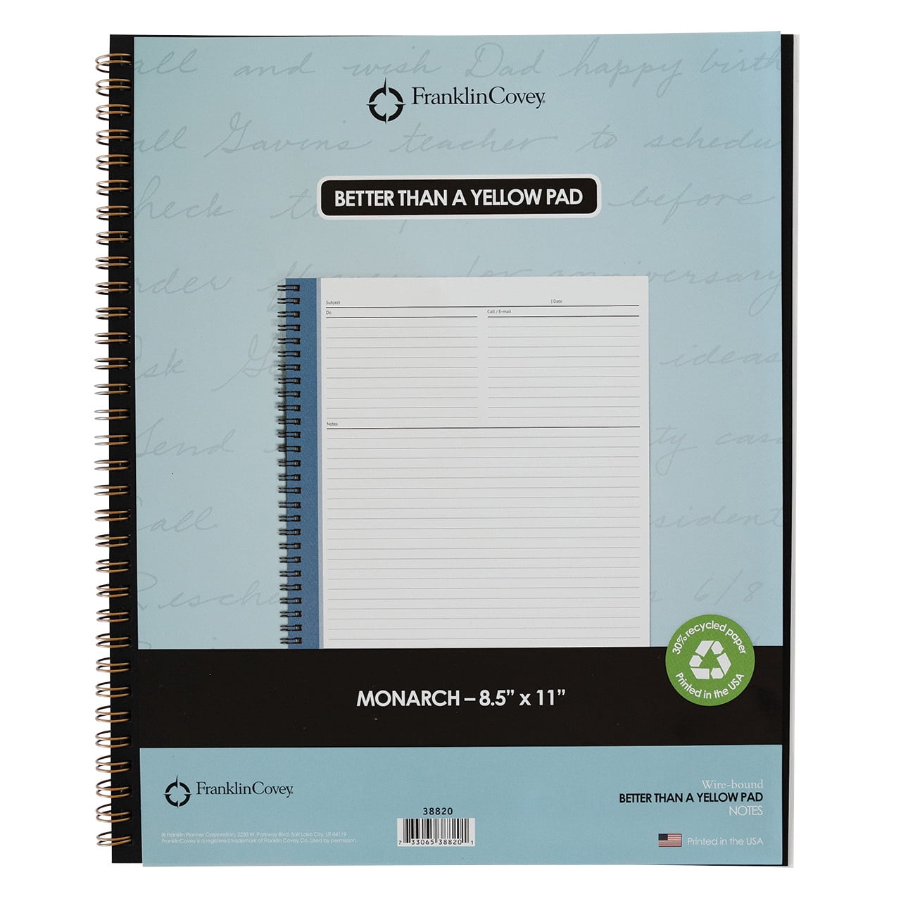 FranklinCovey Better Than a Yellow Pad - Horizontal Notes (Monarch Size)