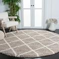 thumbnail image 2 of SAFAVIEH Hudson Jackson Trellis Shag Area Rug, Beige/Ivory, 7' x 7' Square, 2 of 9
