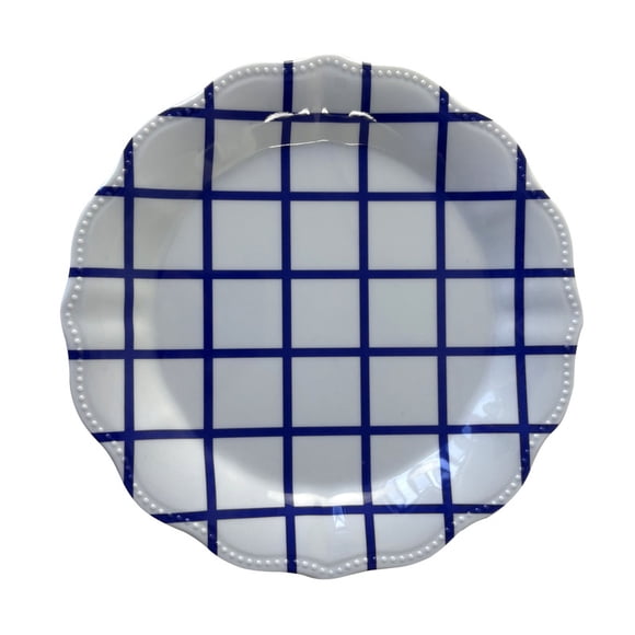 Plato Trinche Prichos 22 cm de Melamina Azul y Blanco