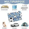 thumbnail image 3 of Soccer Blanket Soft Warm Lightweight Flannel Plush Soccer ball Throw Blanket Soccer Gifts for Boys Girls Kids Teen Adults Soccer Lovers All Season Couch Sofa Bed Living Room Home Decor Blue(30"x40"), 3 of 9