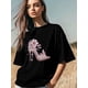 thumbnail image 4 of Camiseta de mujer, camisetas de manga corta, tops casuales, zapatos de tacón alto rosas, camiseta de cuello redondo para mujer, 4 of 8