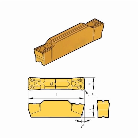 Hhip N123E2-0200-0004-BGF Grade BPS253-CVD Cut-Off & Grooving Insert 6024-4001