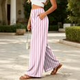thumbnail image 4 of Women's Plaid Wide Leg Palazzo Pants, High Waisted Gingham Long Trousers with Pockets, Casual Summer Beach Flowy Pants, S-2XL, 4 of 6