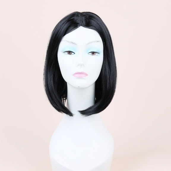 Nvzi-a Wig Short Straight Bob Wig Colorful Wigs for Girls Shoulder Length Synthetic Cosplay Party Wigs for Women，Black