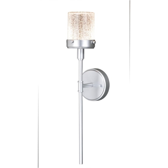 Vaxcel Levanto 1 Light LED Nickel Cylinder Outdoor Wall Lantern Clear Glass