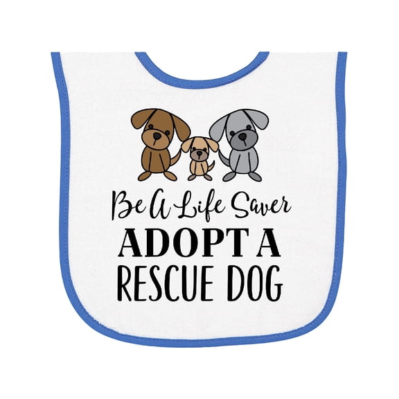 Inktastic Adopt a Rescue Dog Pet Baby Terry Cloth Bib