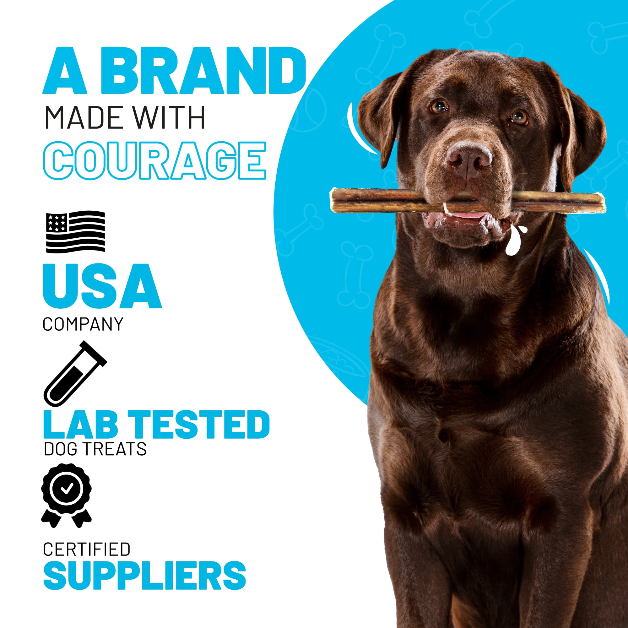 Sitka Farms Premium Beef Sticks for Dogs 5 Inches for Small Medium and Large Dogs (100 Count)