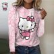 thumbnail image 1 of Camisetas de dibujos animados de Navidad para mujer, ropa de calle de HELLO KITTY, sudadera de manga larga con cuello redondo, camiseta informal para primavera y otoño, 1 of 4