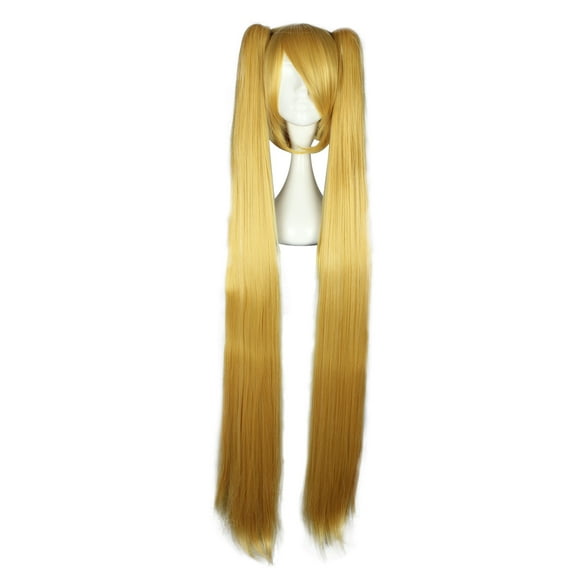 Unique Bargains Wigs for Women 51" Gold Tone Wigs with Wig Cap