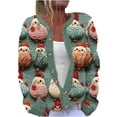 thumbnail image 3 of Cutuoiiu Christmas Open Front Cardigan for Women Cute Print Long Sleeve Button Coat Gifts, 3 of 4