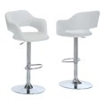 thumbnail image 1 of Atlin Designs 25" Transitional Metal Adjustable Swivel Bar Stool in White, 1 of 2