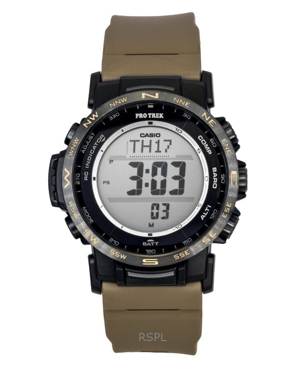Casio Men's Pro Trek Triple-Sensor Solar Powered Cloth Strap Watch