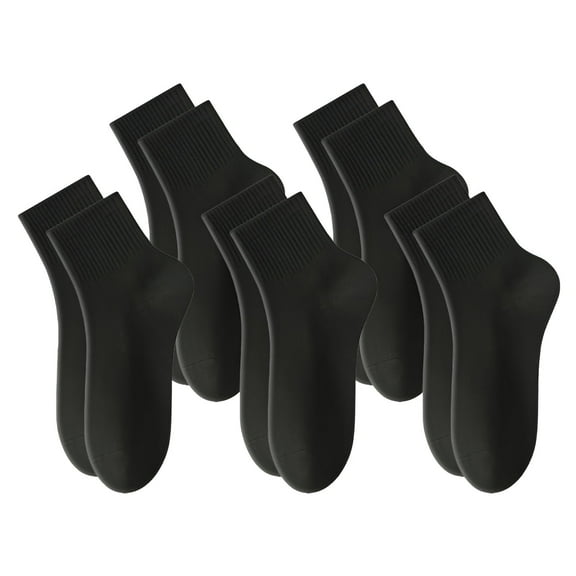 TELOLY 5Pairs Mens Ankle Socks9-13Mens Ankle Socks Size 9-11 Men's Socks ,Black