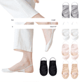 thumbnail image 4 of Women 2 Pairs Sling Liner Socks Low Cut No Show Half Socks Slingback Invisible Non Slip Heel Liner Toe Topper Sock for Heels Flats Pumps Shoes Comfortable Breathable Footwear, Beige, 4 of 9