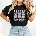 thumbnail image 4 of Levmjia Top For Women Easter Printed Basic T Shirt Short Sleeve Casual Loose Fit Round Neck Cotton Vacation Party Everyday Daily Wear, 4 of 5