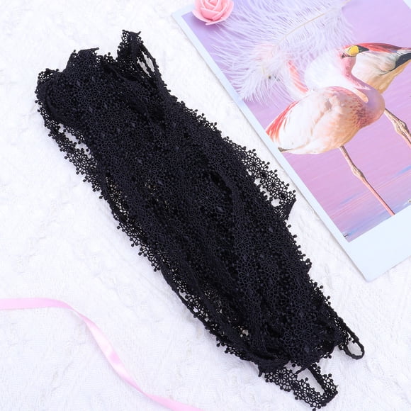 ADDHAT 1Ud Bordado De Encaje Negro Para Adornos En Vestidos Y De Eventos